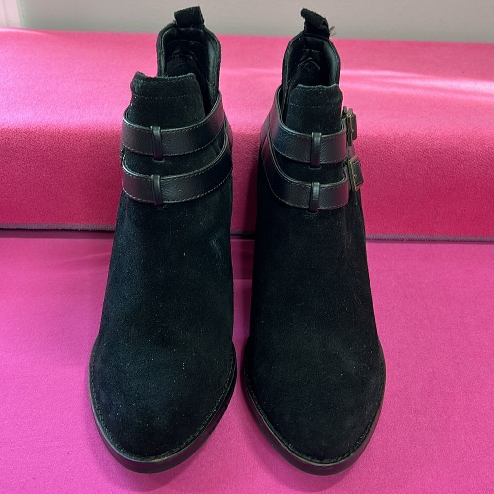 Nine West Black PU Leather Ankle Boots W9 - Picture 2 of 11